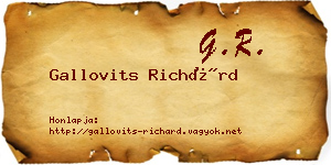 Gallovits Richárd névjegykártya