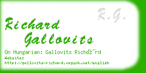 richard gallovits business card